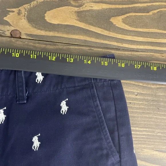 Ralph Lauren Sport Shorts Womens Size 6 Navy Blue Embroidered Pony Chino Summer - Picture 7 of 12